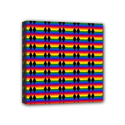 Double Black Diamond Pride Bar Mini Canvas 4  X 4  (stretched) by WetdryvacsLair