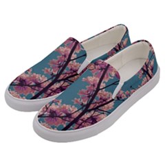 Colorful Floral Leaves Photo Men s Canvas Slip Ons by dflcprintsclothing