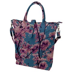 Colorful Floral Leaves Photo Buckle Top Tote Bag by dflcprintsclothing