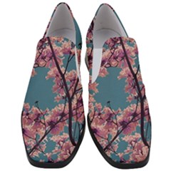 Colorful Floral Leaves Photo Women Slip On Heel Loafers by dflcprintsclothing