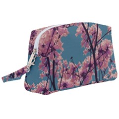 Colorful Floral Leaves Photo Wristlet Pouch Bag (large) by dflcprintsclothing