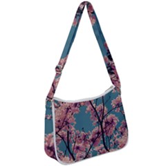 Colorful Floral Leaves Photo Zip Up Shoulder Bag