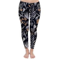   Plants And Hearts In Boho Style No  2 Classic Winter Leggings by HWDesign