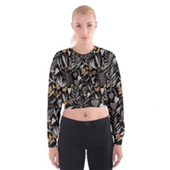   Plants And Hearts In Boho Style No  2 Cropped Sweatshirt by HWDesign