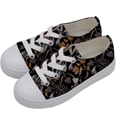   Plants And Hearts In Boho Style No  2 Kids  Low Top Canvas Sneakers by HWDesign