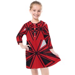 Abstract Pattern Geometric Backgrounds   Kids  Quarter Sleeve Shirt Dress by Eskimos