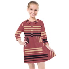 Abstract Pattern Geometric Backgrounds   Kids  Quarter Sleeve Shirt Dress by Eskimos