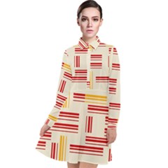 Abstract Pattern Geometric Backgrounds   Long Sleeve Chiffon Shirt Dress by Eskimos