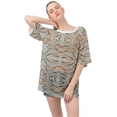 Folk Flowers Print Floral Pattern Ethnic Art Oversized Chiffon Top by Eskimos