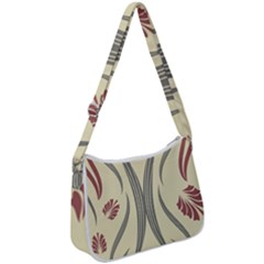 Folk Flowers Print Floral Pattern Ethnic Art Zip Up Shoulder Bag by Eskimos