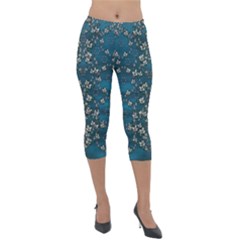 Waterlilies In The Calm Lake Of Beauty And Herbs Lightweight Velour Capri Leggings  by pepitasart