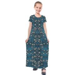 Waterlilies In The Calm Lake Of Beauty And Herbs Kids  Short Sleeve Maxi Dress by pepitasart