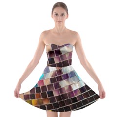 Funky Disco Ball Strapless Bra Top Dress by essentialimage365