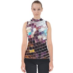 Funky Disco Ball Mock Neck Shell Top by essentialimage365