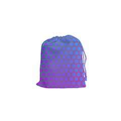 Hex Circle Points Vaporwave One Drawstring Pouch (xs)