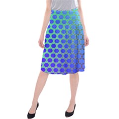 Hex Circle Points Vaporwave Three Midi Beach Skirt by WetdryvacsLair