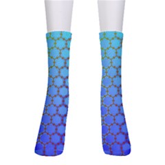 Hex Circle Points Vaporwave Three Crew Socks