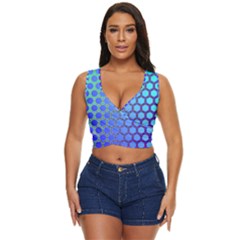 Hex Circle Points Vaporwave Three Women s Sleeveless Wrap Top by WetdryvacsLair