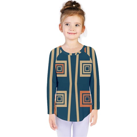 Abstract Pattern Geometric Backgrounds   Kids  Long Sleeve Tee by Eskimos