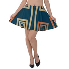 Abstract Pattern Geometric Backgrounds   Velvet Skater Skirt by Eskimos