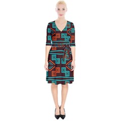 Abstract Pattern Geometric Backgrounds   Wrap Up Cocktail Dress by Eskimos