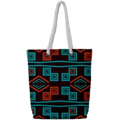 Abstract Pattern Geometric Backgrounds   Full Print Rope Handle Tote (small) by Eskimos