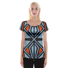 Abstract Geometric Design    Cap Sleeve Top by Eskimos