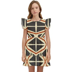 Abstract Geometric Design    Kids  Winged Sleeve Dress by Eskimos