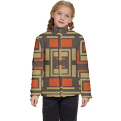 Abstract Geometric Design    Kids  Puffer Bubble Jacket Coat by Eskimos