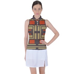 Abstract Geometric Design    Women s Sleeveless Polo Tee by Eskimos