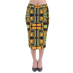 Abstract Geometric Design    Velvet Midi Pencil Skirt by Eskimos