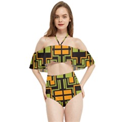 Abstract Geometric Design    Halter Flowy Bikini Set  by Eskimos