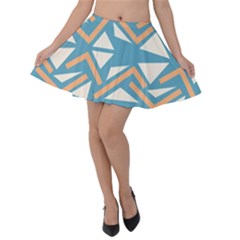 Abstract Geometric Design    Velvet Skater Skirt by Eskimos