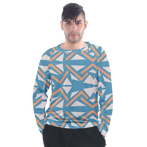 Abstract Geometric Design    Men s Long Sleeve Raglan Tee by Eskimos