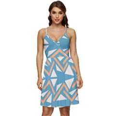 Abstract Geometric Design    V-neck Pocket Summer Dress  by Eskimos