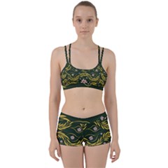 Folk Flowers Print Floral Pattern Ethnic Art Perfect Fit Gym Set by Eskimos