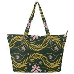 Folk Flowers Print Floral Pattern Ethnic Art Full Print Shoulder Bag by Eskimos