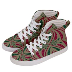 Folk Flowers Print Floral Pattern Ethnic Art Women s Hi-top Skate Sneakers by Eskimos