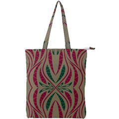 Folk Flowers Print Floral Pattern Ethnic Art Double Zip Up Tote Bag by Eskimos