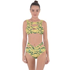 Folk Flowers Print Floral Pattern Ethnic Art Bandaged Up Bikini Set  by Eskimos