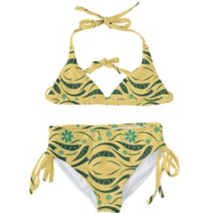 Folk Flowers Print Floral Pattern Ethnic Art Kids  Classic Bikini Set by Eskimos