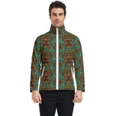 Artworks Pattern Leather Lady In Gold And Flowers Men s Bomber Jacket