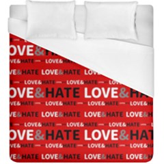 Love And Hate Typographic Design Pattern Duvet Cover (king Size) by dflcprintsclothing