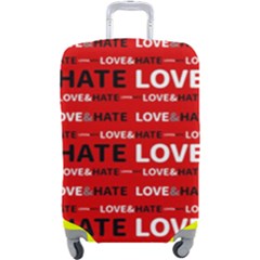 Love And Hate Typographic Design Pattern Luggage Cover (large)