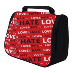 Love And Hate Typographic Design Pattern Full Print Travel Pouch (small) by dflcprintsclothing