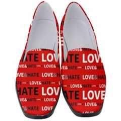 Love And Hate Typographic Design Pattern Women s Classic Loafer Heels by dflcprintsclothing