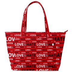 Love And Hate Typographic Design Pattern Back Pocket Shoulder Bag  by dflcprintsclothing