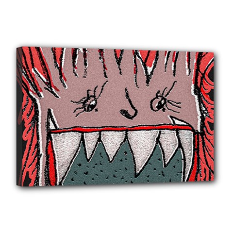 Evil Monster Close Up Portrait Canvas 18  X 12  (stretched) by dflcprintsclothing