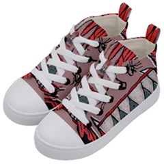 Evil Monster Close Up Portrait Kids  Mid-top Canvas Sneakers by dflcprintsclothing