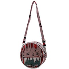 Evil Monster Close Up Portrait Crossbody Circle Bag by dflcprintsclothing